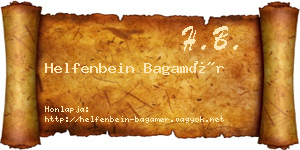 Helfenbein Bagamér névjegykártya